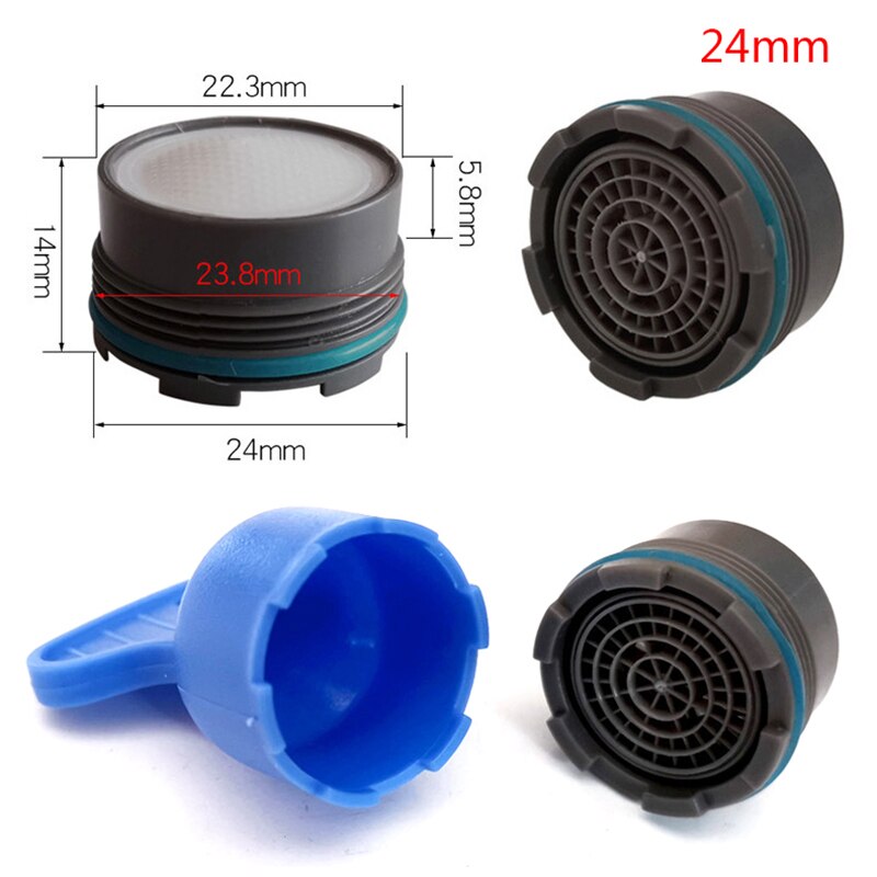 1set Friendly Plastic 16.5-24mm Thread Water Saving Tap Aerator Bubble Kitchen Bathroom Faucet Accessories: 24mm