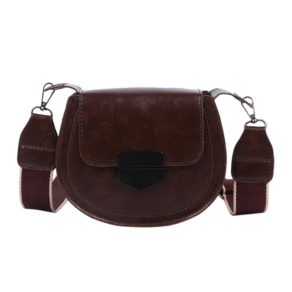 Frauen Tasche Schulter Messenger Tasche Einfarbig Große Kapazität Leder Einfach Wilde Casual Leder einfarbig h1: Brown