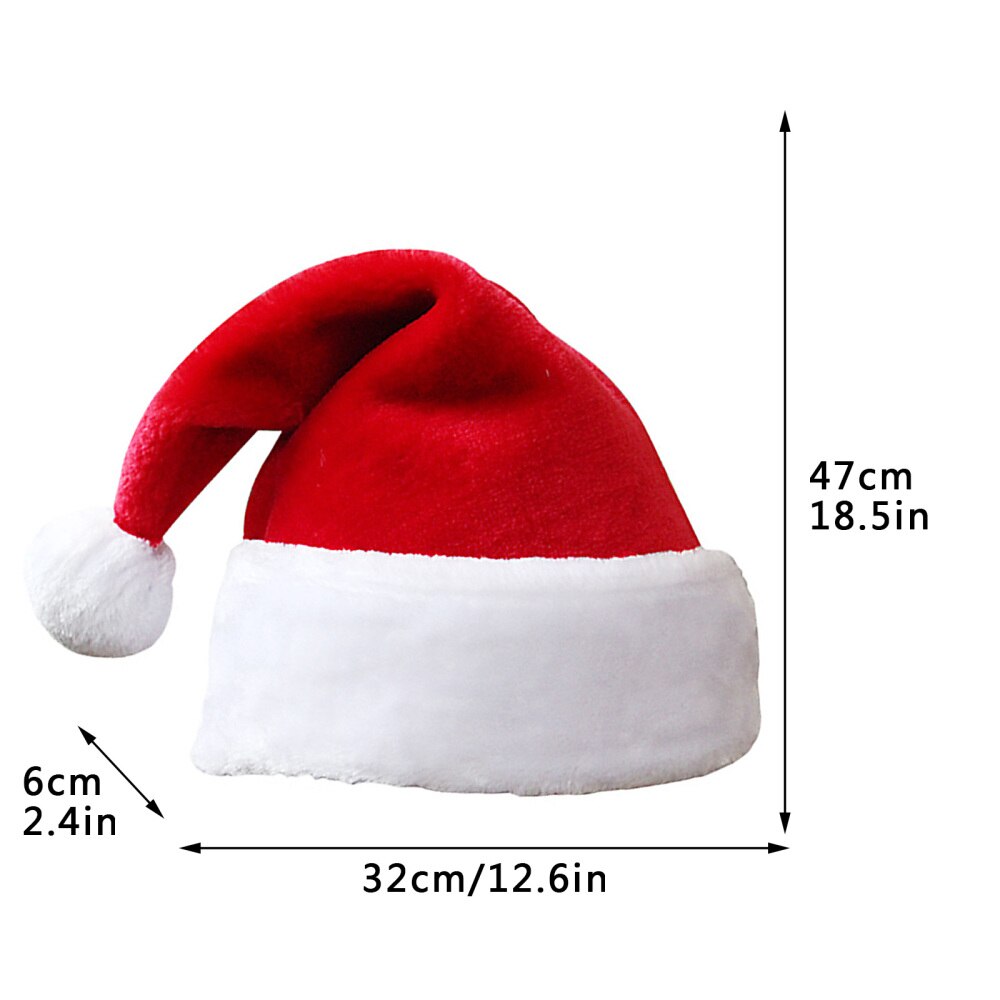 Christmas Hats Xmas Decorations Family Red Plush High Knitted Fabric Moisture-wicking Children Adults Thickened