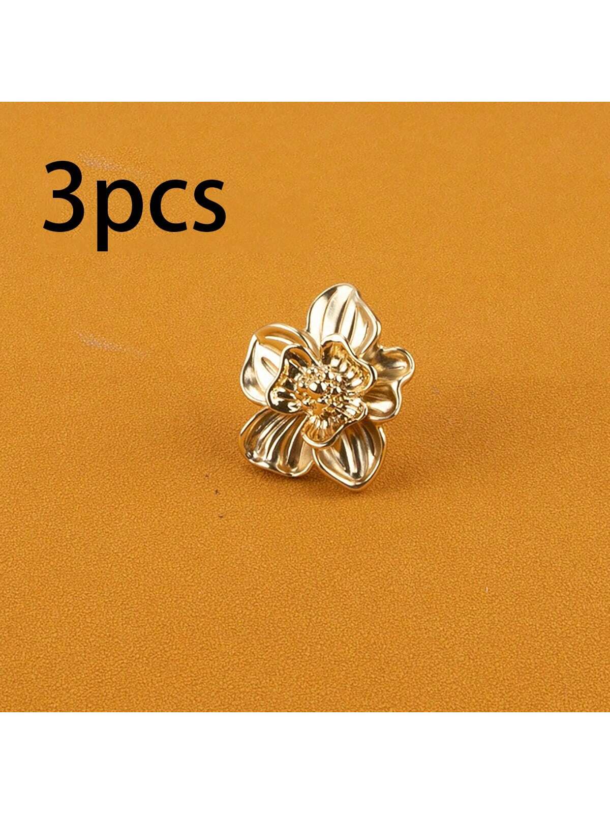 Tiradores de cajón de flores doradas, tiradores creativos de gabinete de cocina de pétalos, tiradores de cajón de gabinete de muebles, tiradores de puertas de armario: YELLOW