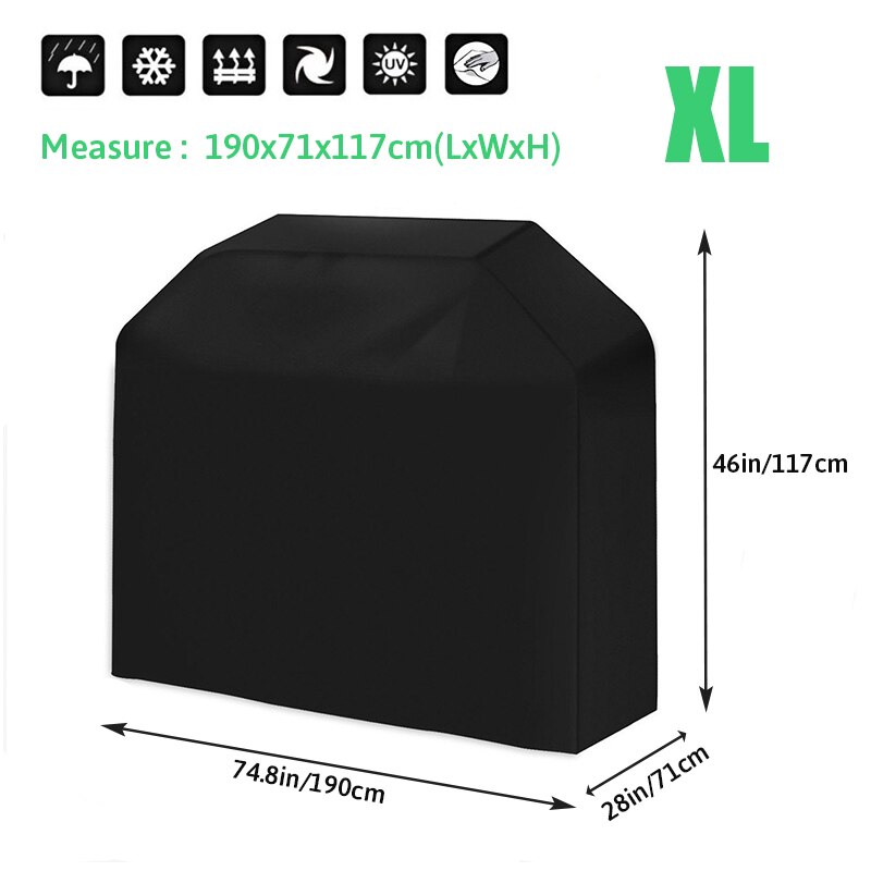 Waterdichte BBQ Grill Cover Barbeque Cover Anti Dust Regen UV Voor Gas Houtskool Elektrische Barbe Barbecue Accessoires Outdoor Tuin: XL