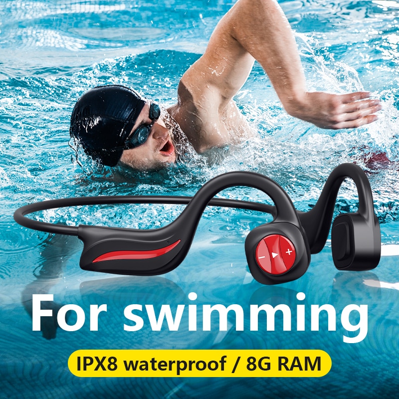 Ddj  b20 bluetooth hoofdtelefoon bone conduction zwemmen waterdicht stereo met microfoon lange standby geschikt voor xiaomi huawei