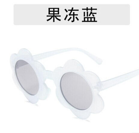 Gafas de sol antiuv para niños, lentes de sol infantiles con forma de girasol para exteriores y playa: Azul