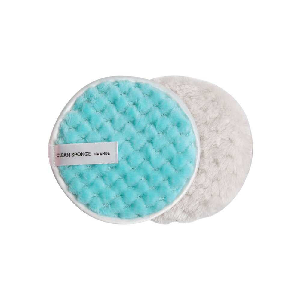 Rund form rengöring puff makeup remover tygkuddar mjuk kosmetisk svamp ansikts makeup bärbar: Blå