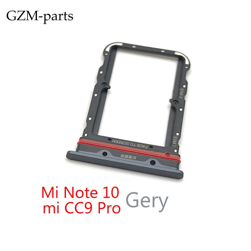 Gzm-parts Voor Xiaomi Mi 9 Lite Mi CC9 Pro Note 10 Mi 10T Lite Poco X3 sim-kaart houder Lade Slot: Mi Note 10  Gery
