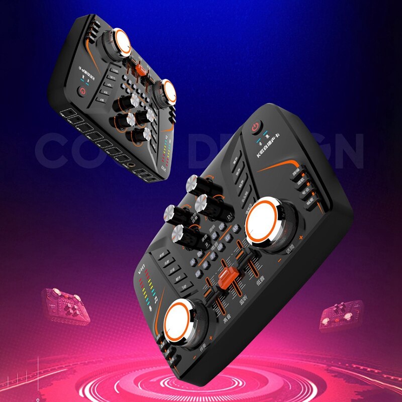 Dpofirs Draagbare Mini Live-geluidskaart Voice Changer Live Broadcast Geluidskaart Voor Pc Met Mobiele Telefoon 4 Geluidseffecten En 4 Stemveranderingen Geluidskaartversterker Verjaardagscadeau