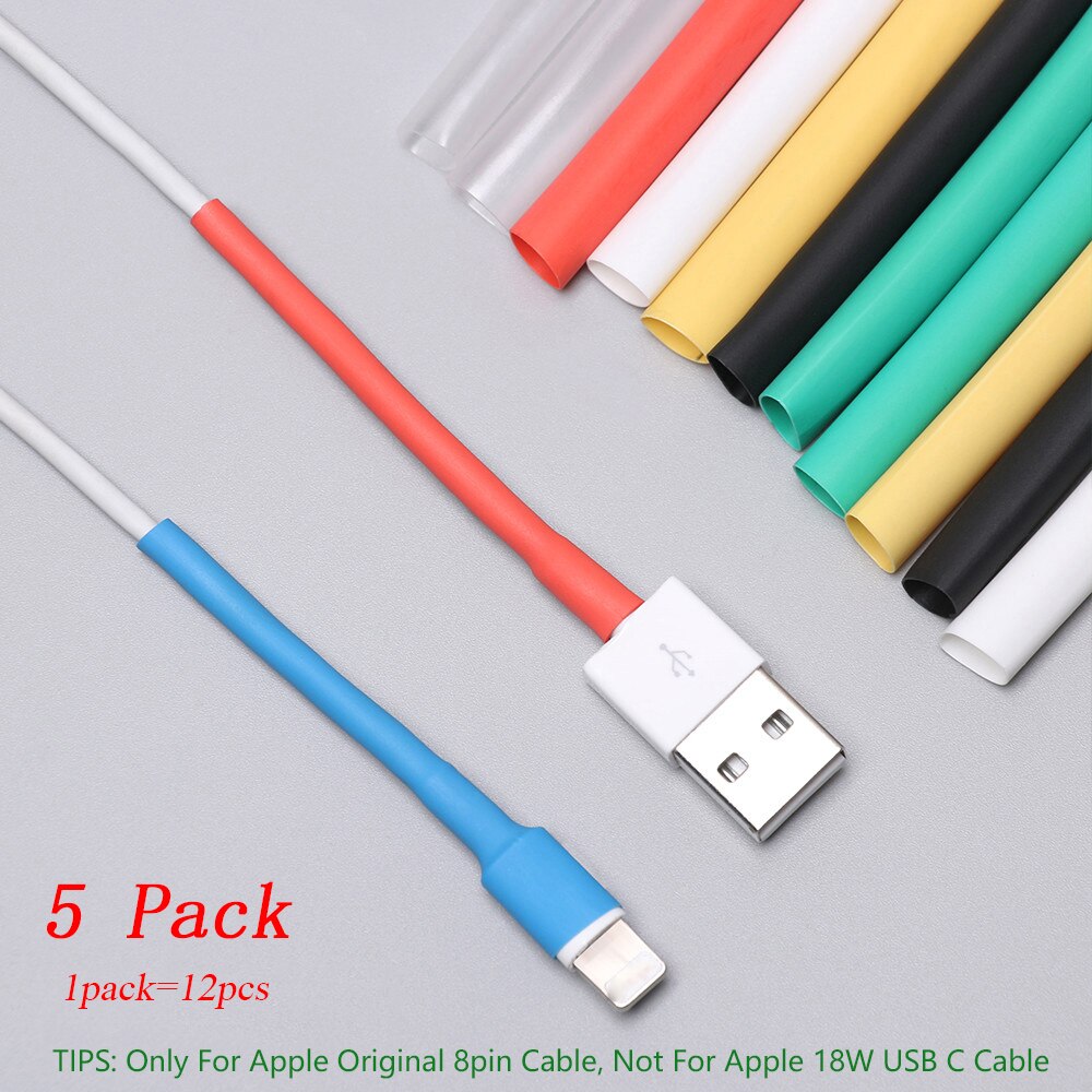 12 stks/set voor iphone Kabel protector usb kabel draad organisator winder Krimpkous Mouw voor iPad iphone X XR XS Kabel