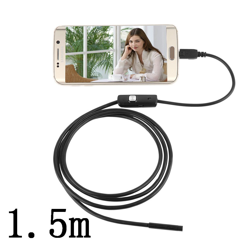 Endoscopio USB de 1,5/3,5 M 5,5 MM con cámara endoscópica OTG en tiempo Real cámara de Video boroscopio para teléfono móvil Android endoscopio de coche: Default Title