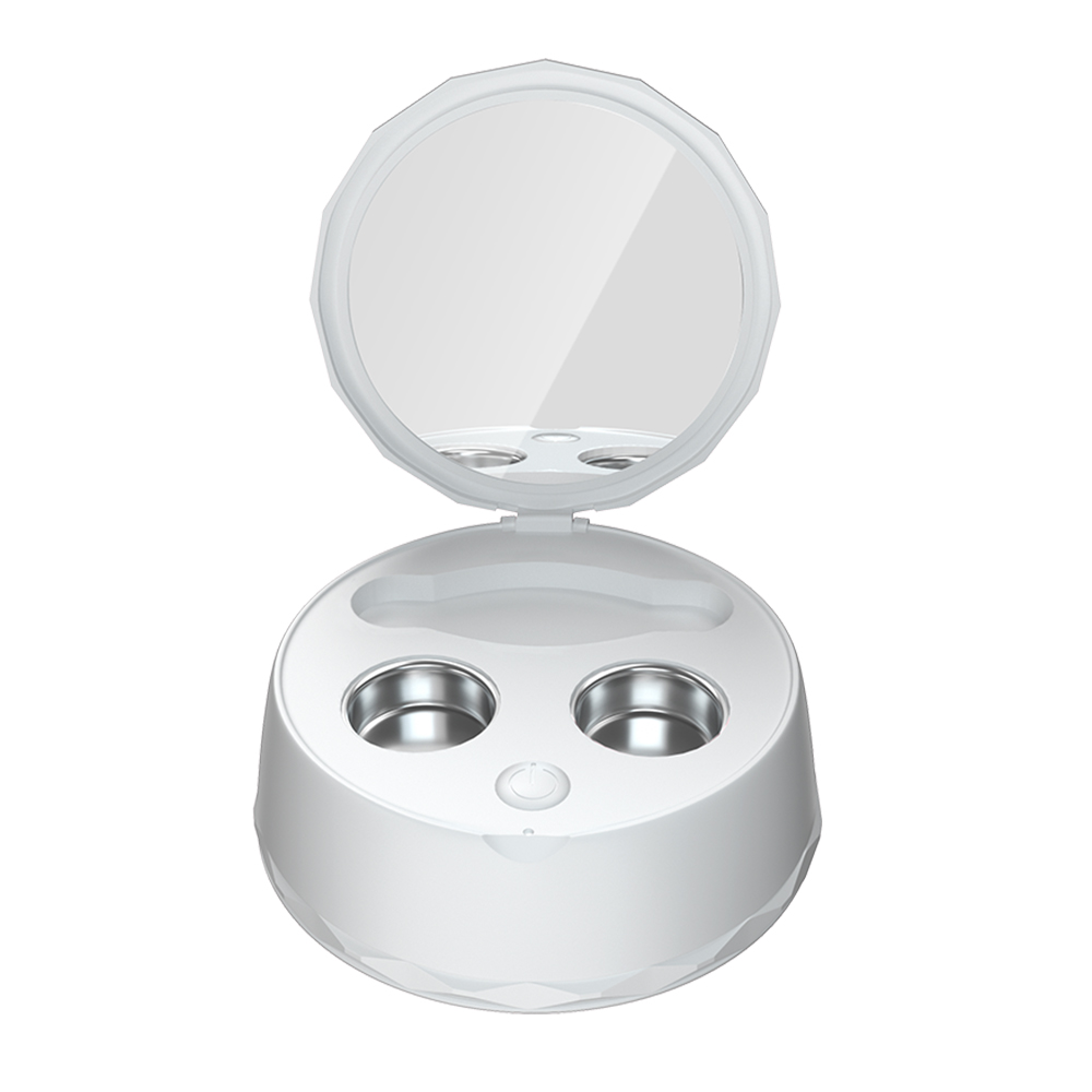 Daglig brug ultralydsrenser kontaktlinse 58000hz højfrekvent automatisk mini ultralyds vaskemaskine kontaktlinser rengøringsanordning: Hvid