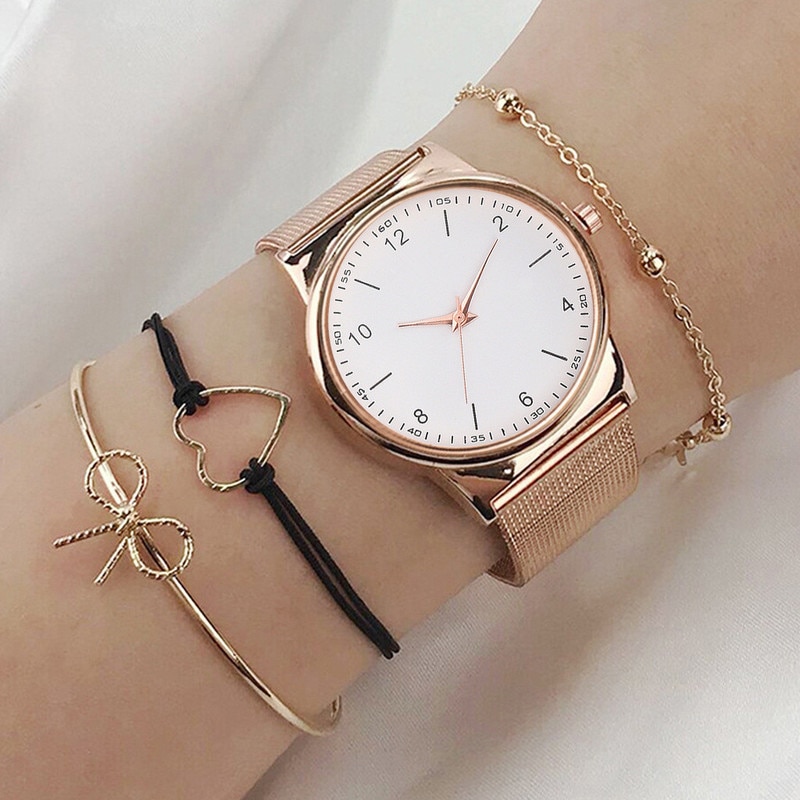 Women Watches Luxury Wrist watch relogio feminino Clock for Women Milanese Steel Lady Rose Gold Quartz Ladies Watch