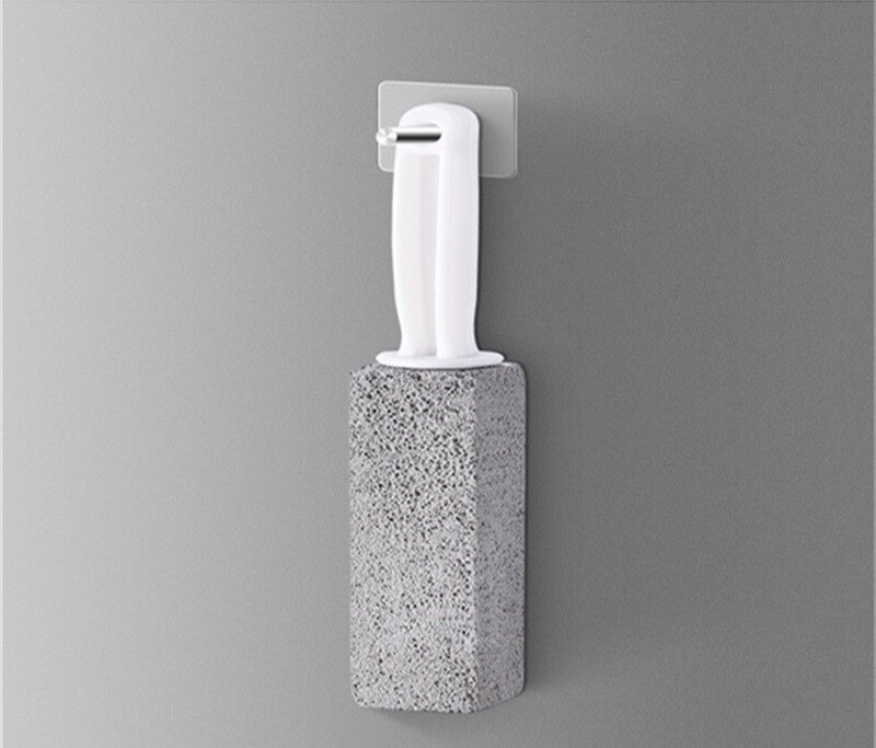 Toalettbørste i silikon med myk børste, toalettbørste på badet og holdersett, konstruert av slitesterk termoplastisk gummi: Toalettbørste av pimpstein