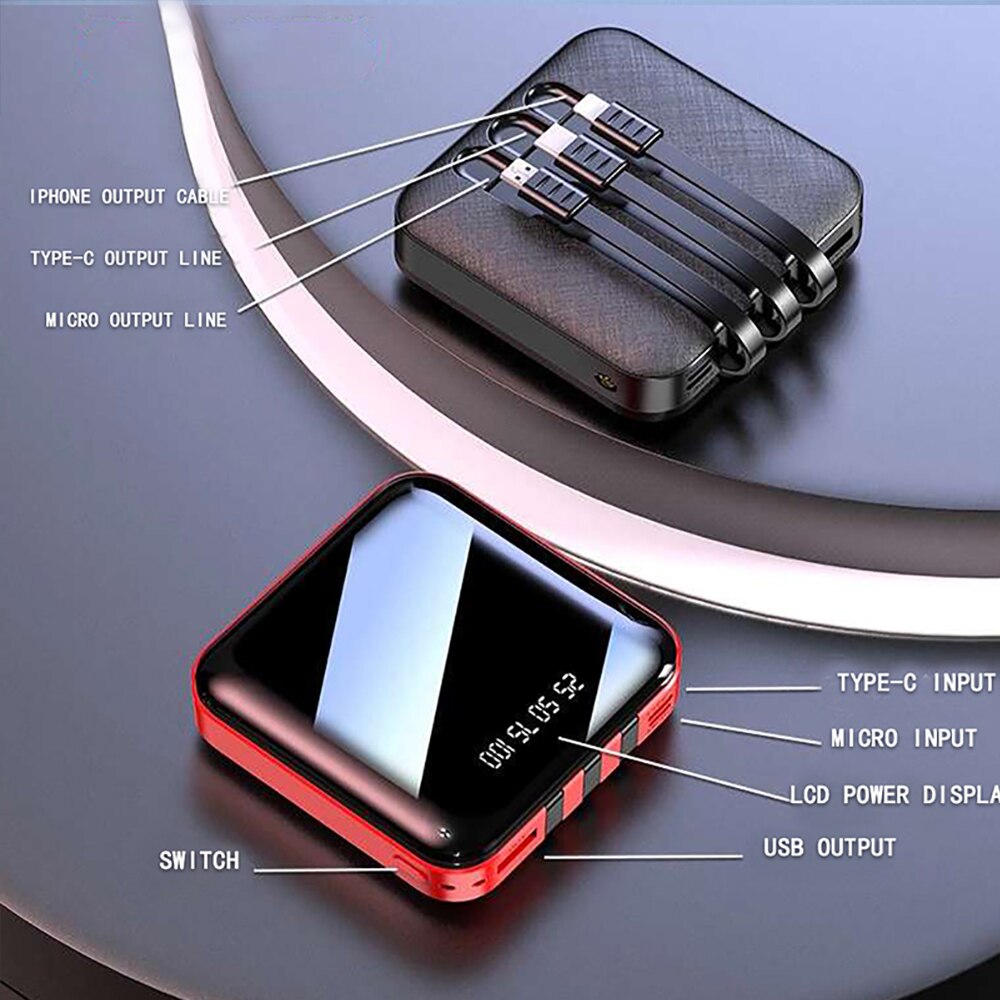 Power bank20000 mAh Hohe kapazität schnelle lade Mini Tragbare Power bank