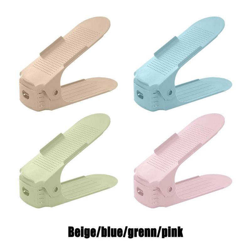 Home Multifuncction Shoe Racks Simple Plastic Double Layer Shoe Rack Adjustable Shoes Holder Stand Shelf