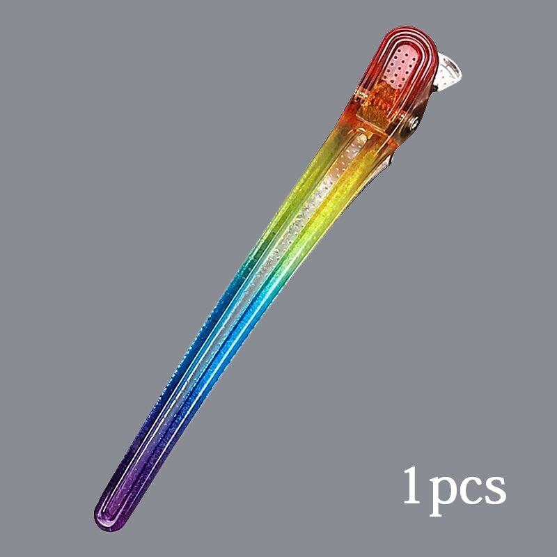 Universal heat-proof rainbow hair clip hairdressing hair cutting fixed hair clip salon barber shop styling tool: Gold
