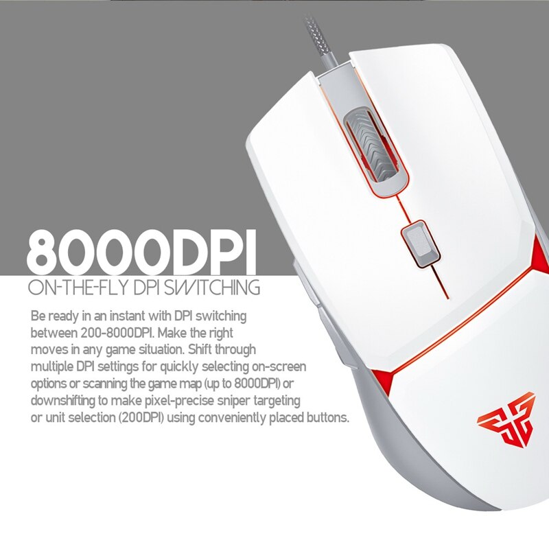 FANTECH VX7 Gaming Mouse Wired 8000 DPI Ergonomic Mouse USB With RGB Backlit 6 Programmable Buttons For Computer Gamer Mice