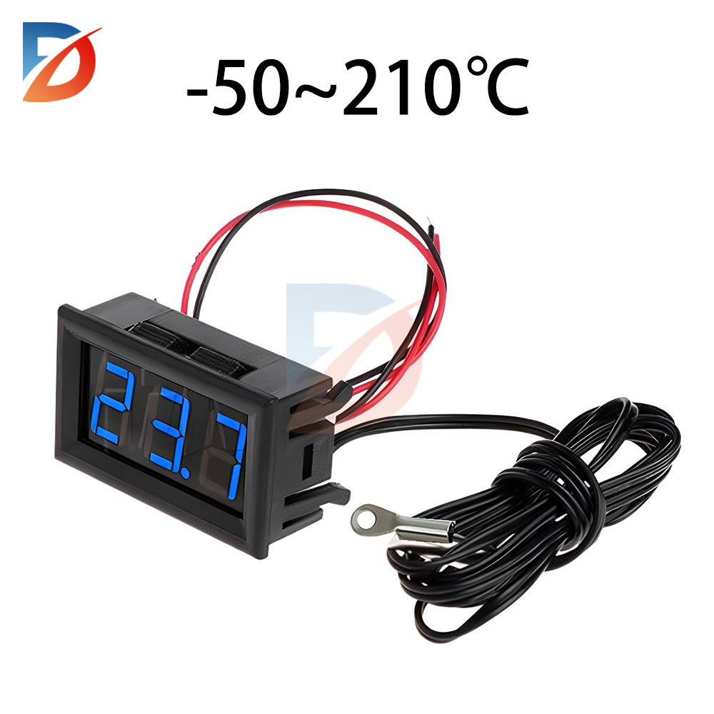 Tresifret termometer ntc metallsensor  dc 4-28v termometersensorer med vanntett ledet-skjerm celsius  -50 ~ 210 ℃
