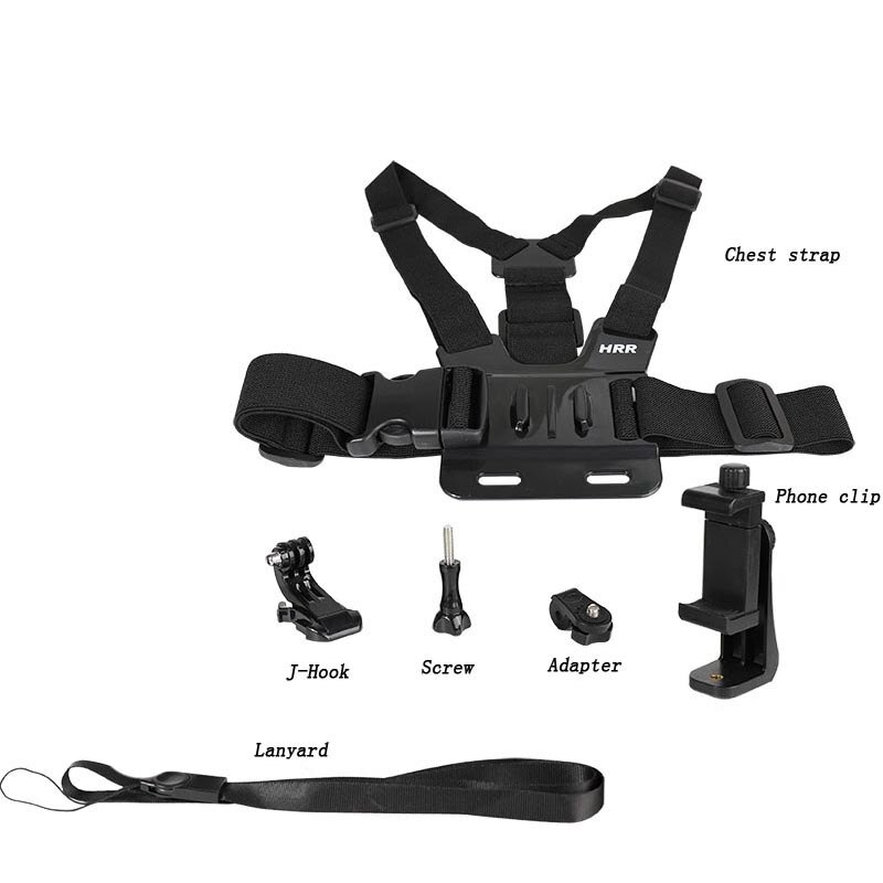 Arnés de montaje en el pecho para teléfono móvil, soporte de correa con Clip para Cámara de Acción, para GoPro, Xiaomi, Huawei, Samsung, iPhone Plus, etc.: No extension arm
