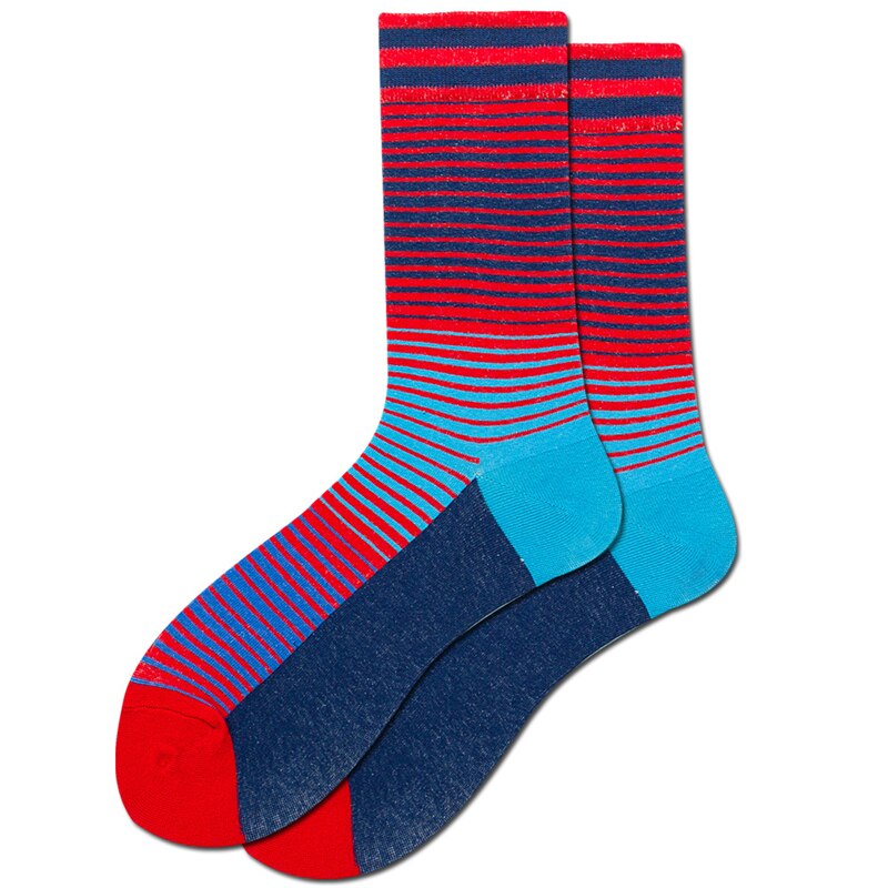 Men Socks Combed Cotton Colorful Happy Funny Sock Casual Long Mens Compression Socks Calcetines Ciclismo Hombre: WZ135-008