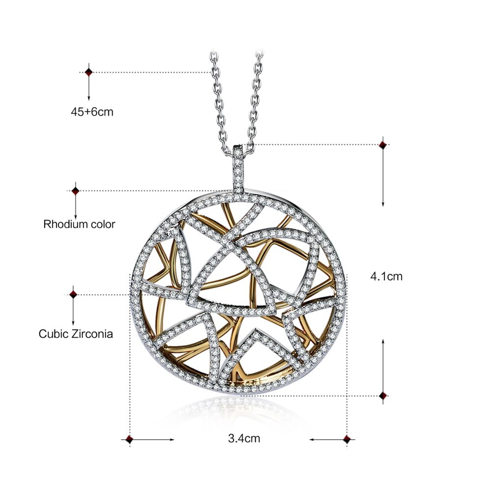 Dreamcarnival 1989 Muti Driehoeken Ronde Hanger Ketting Voor Vrouwen 2 Tones Gold Kleur Collana Zirconia Bruiloft Sieraden WP6432