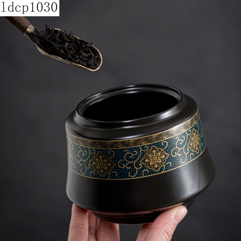 Thee Blikken Keramische Verzegelde Blikken Koperen Ring Deksels Thee Opslag Tanks Vochtbestendige Thee Containers Woonkamer Theetafel accessoires