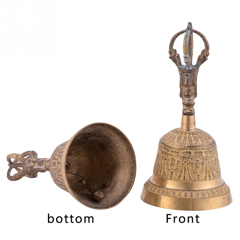 Alarme main cloche méditation FengShui fort appel tibétain bouddhiste laiton prière thé