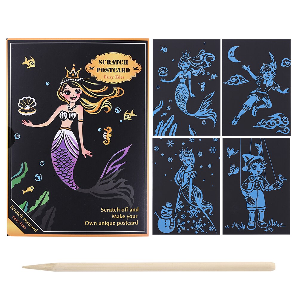 2 Stks/partij Kind Kids Magic Scratch Art Doodle Pad Schilderen Kaarten Speelgoed Early Educatief Tekening Speelgoed Wyq: 03