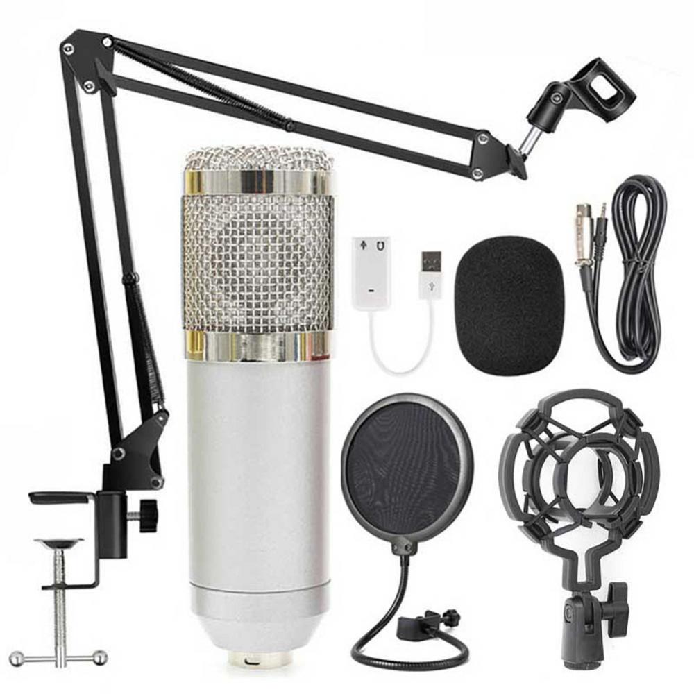 BM-800 Professionelle Kapazitiven Mikrofon Gesangs Aufnahme verdrahtet Mic für Computer Microfono Condensador Profesional микрофон: Silber