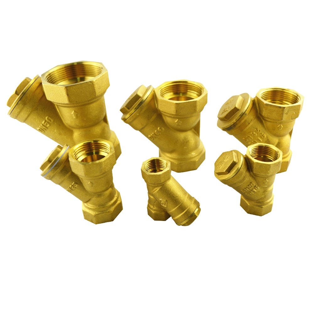 Bsp 1/2 " 3/4 " 1 " 1-1/4 " 1-1/2 " 2 " hona inline y mesh silgängor filter mässing filterventil