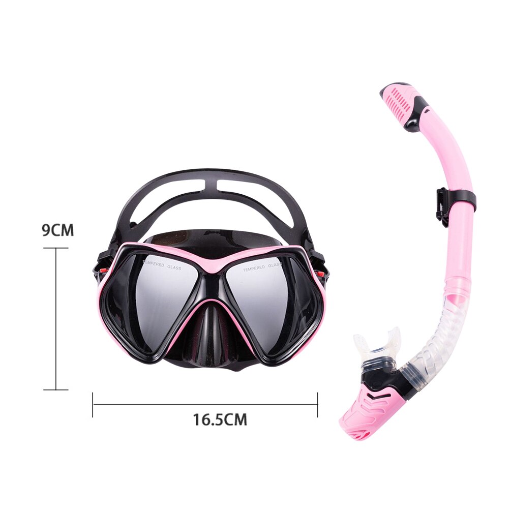 Profesjonalna maska do nurkowania, snorkelingu i fajki gogle okulary nurkowanie pływanie zestaw rurki oddechowej maska do nurkowania sprzęt do pływania: B Pink