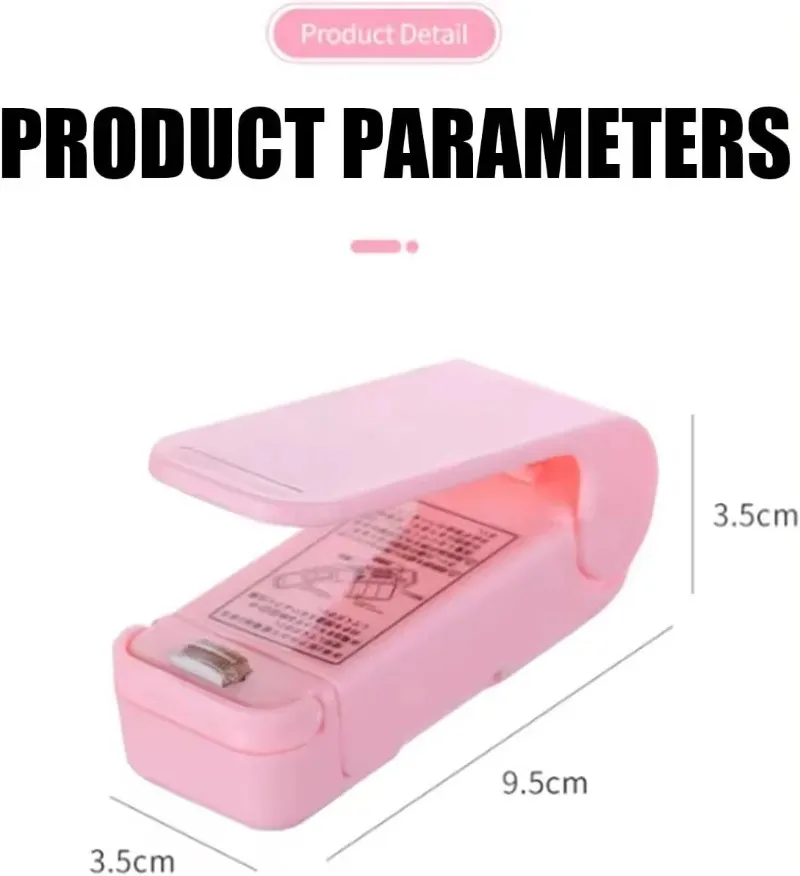 Förseglingsmaskin för köksredskap, mini-plastförpackningsförslutare, klämmor för förvaringspåsar för matförslutning, värmepåsförslutare, bärbar