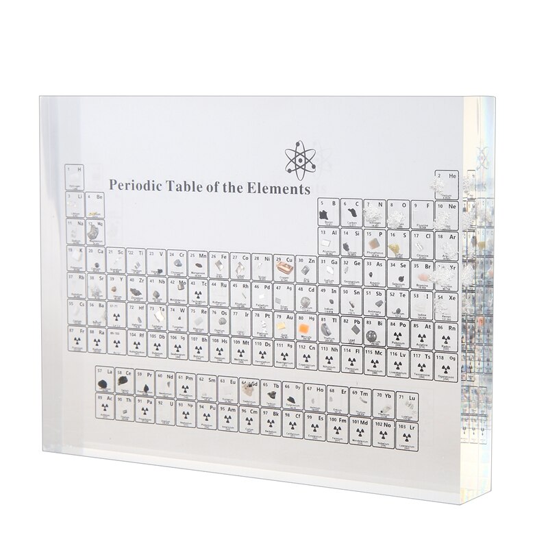 Acrylic Periodic Table Display with Real s Teaching School Day Birthday Chemical s Display Decor