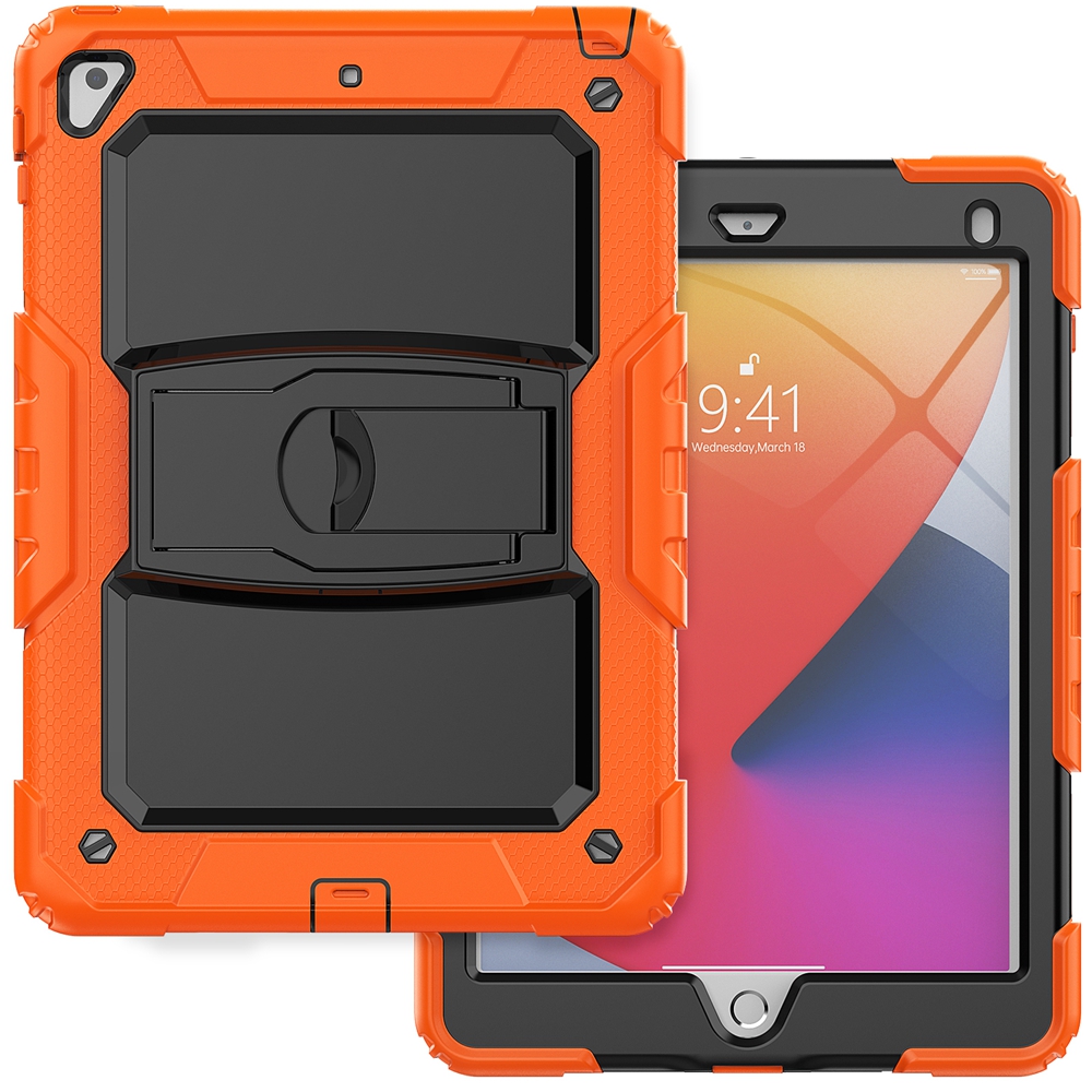 For Apple iPad 9.7 Air 2 Pro 9.7 A1566 A1822 A1893 Case Kids Safe Silicon PC Hybrid Shockproof Stand Tablet Cover: Yellow