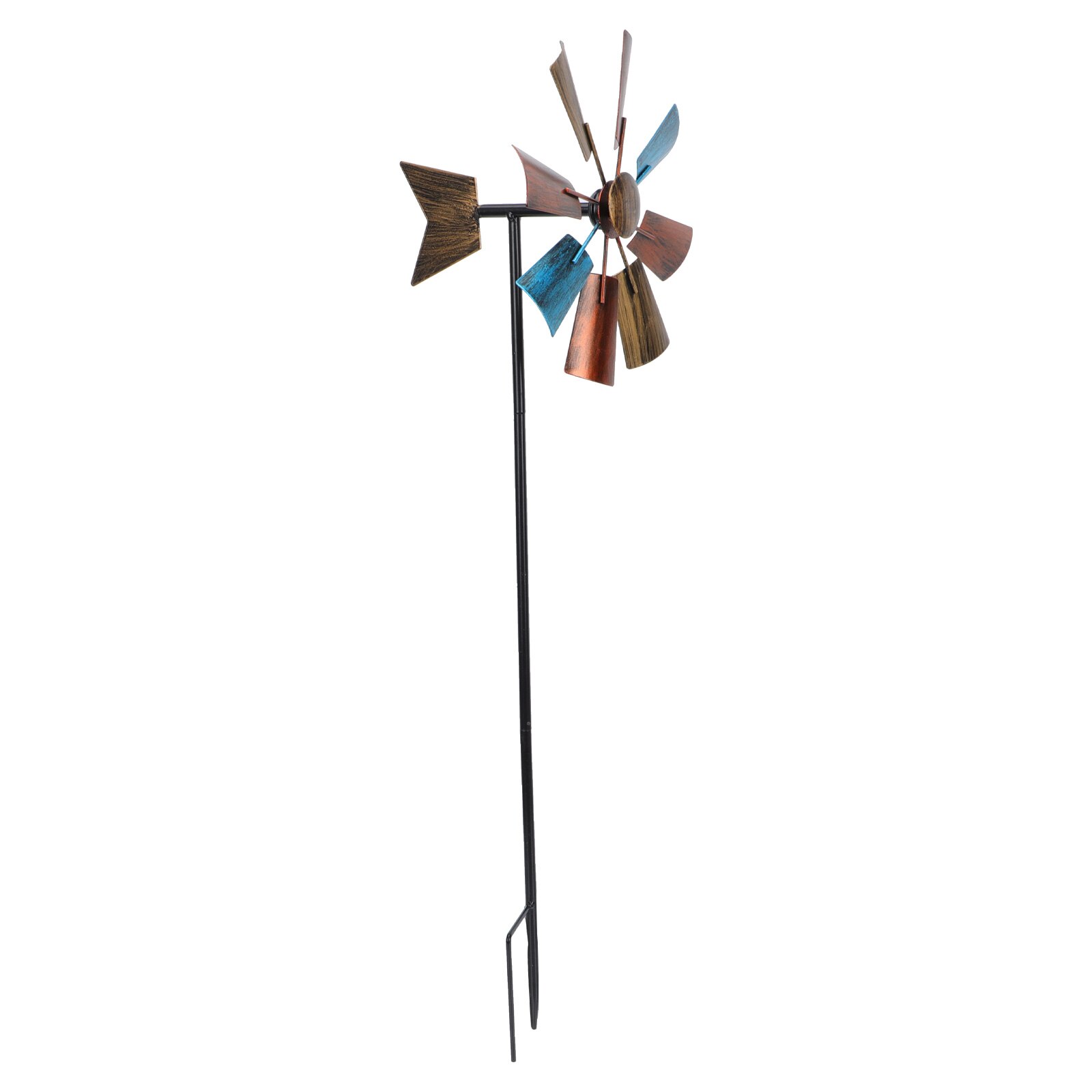 1pc Iron Windmill Decor Pinwheel Decoration Funny Outdoor Decorative Windmill