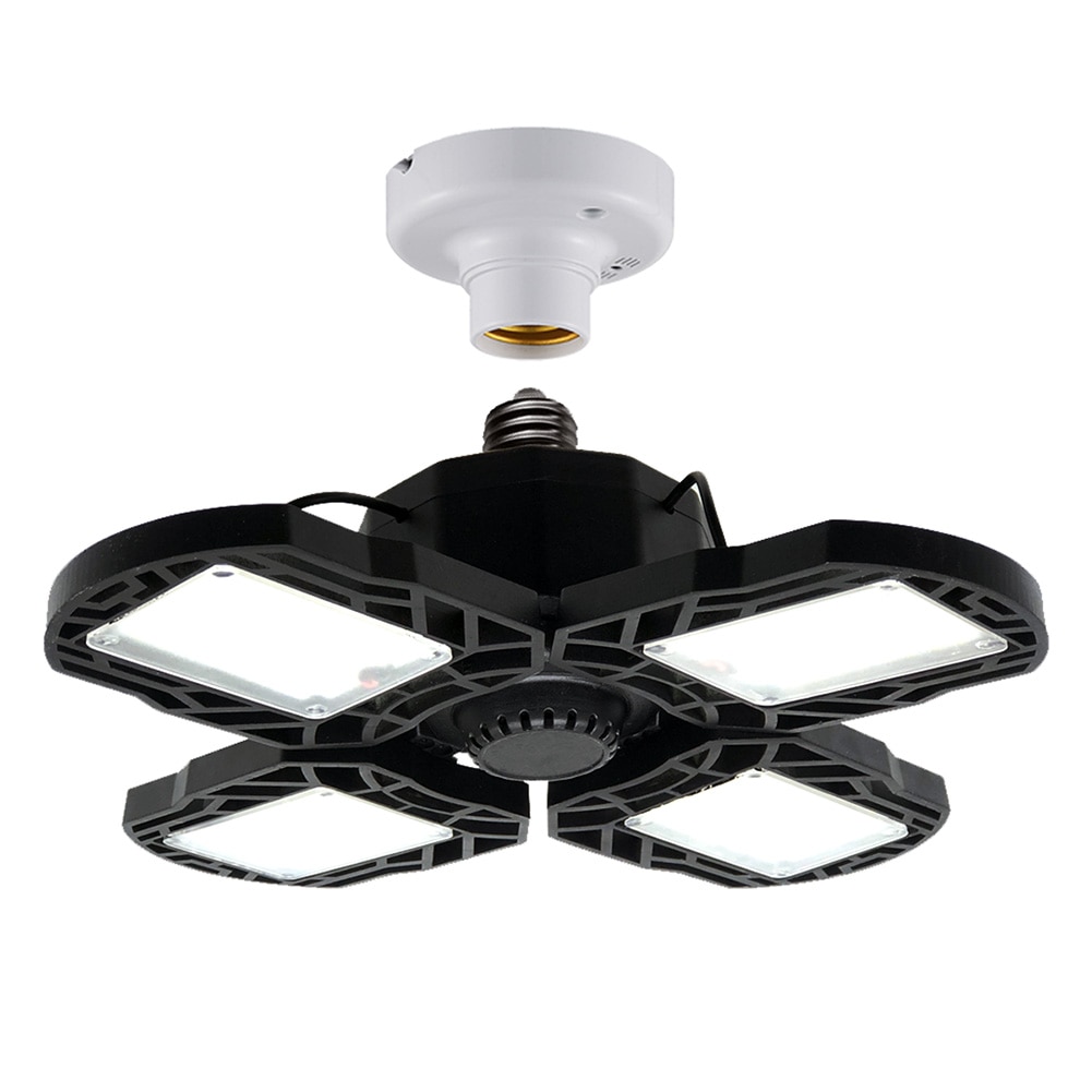 E27 80W Industrial Deformable Lamp Workshop LED Garage Light Hollowed Out Warehouse Motion Sensor Barn Ceiling Easy Install