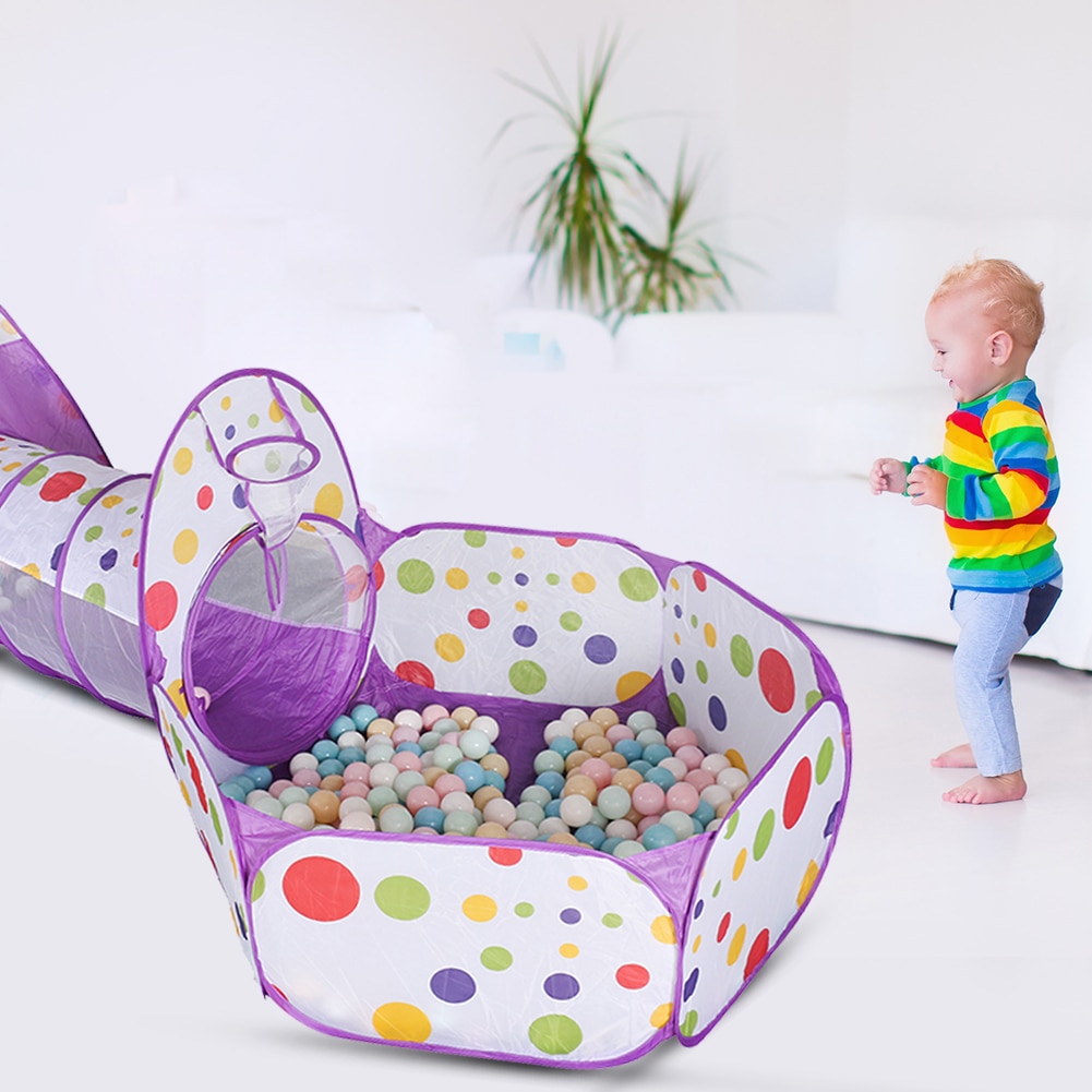 3 Stks/set Opvouwbare Play Tent Milieubescherming En Niet-vervagende Baby Kinderen Speelgoed Bal Zwembad Pit Kruipen Tunnel Huis