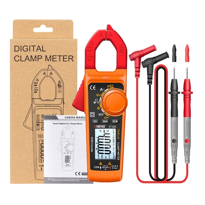 Clamp Meter Pass Voltage Meter AC DC Voltage Tester NCV Indcution 4000 Counts AC/DC 600V AC 200A 40M Resistance Meter 50LB: OR
