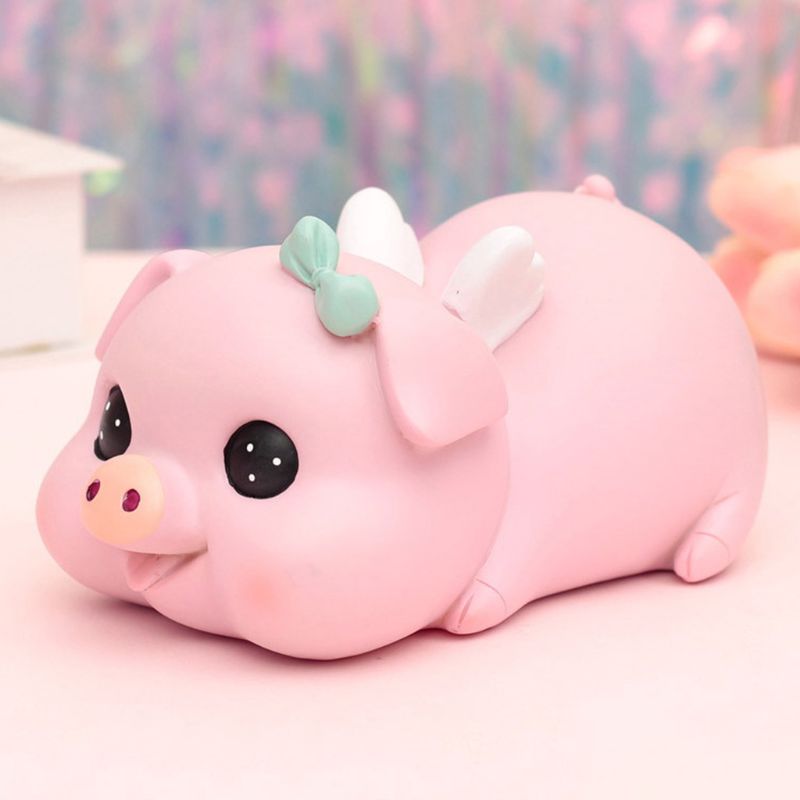 Pink Pig Coin Piggy Bank Home Decor Keepsake Unique for Girls and Boys