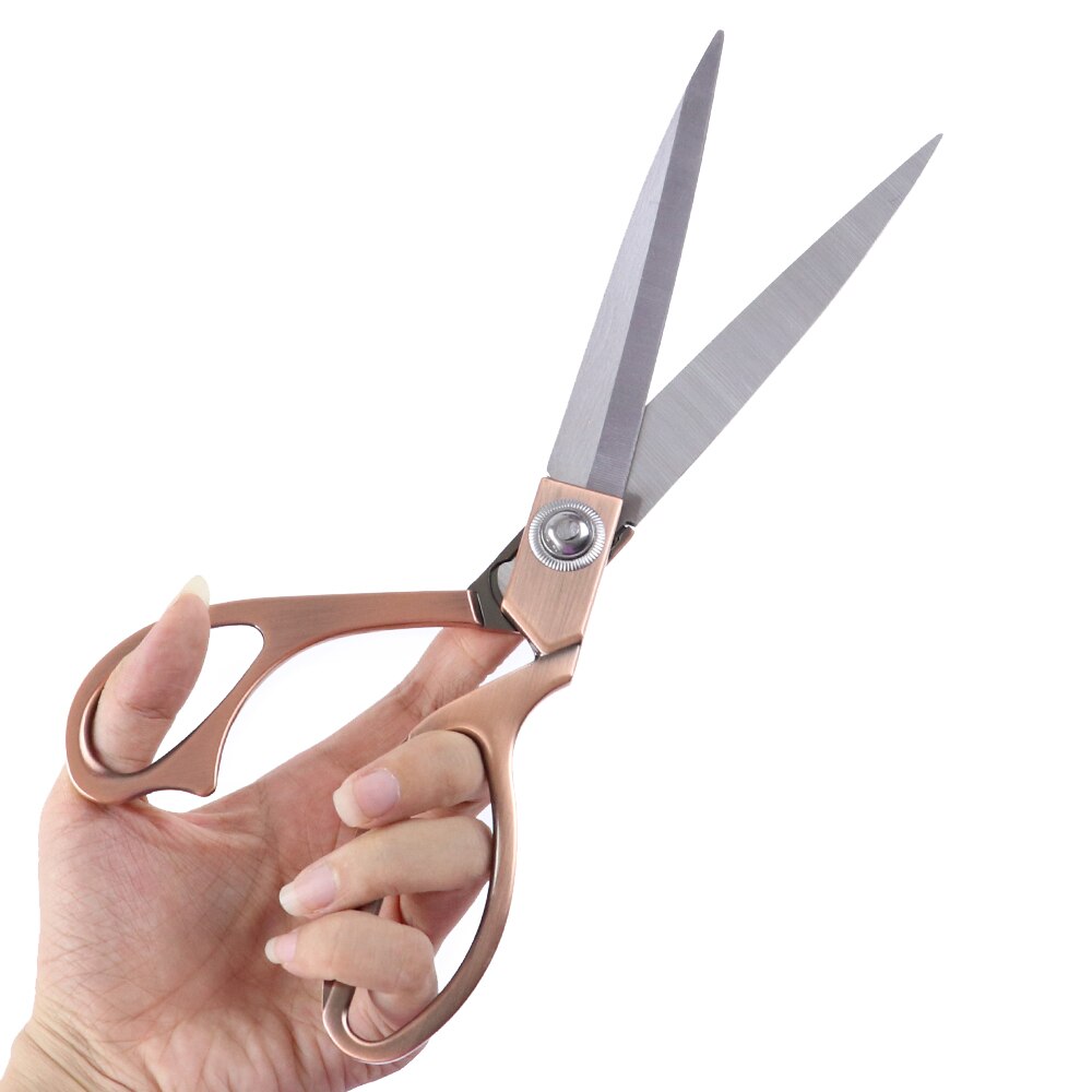 K38 Stainless Steel Tijeras Costura Gold-Plated Tailoring Fabric Scissors Home Office Sharp Sewing Cloth Cutting Scissors 26 CM