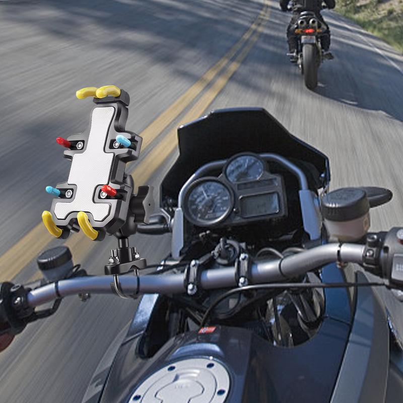 Phone Mount For Motorcycle Stable Shockproof Motorcycle Phone Mount Holder 360 Degree Rotatable Protective Multifunctional