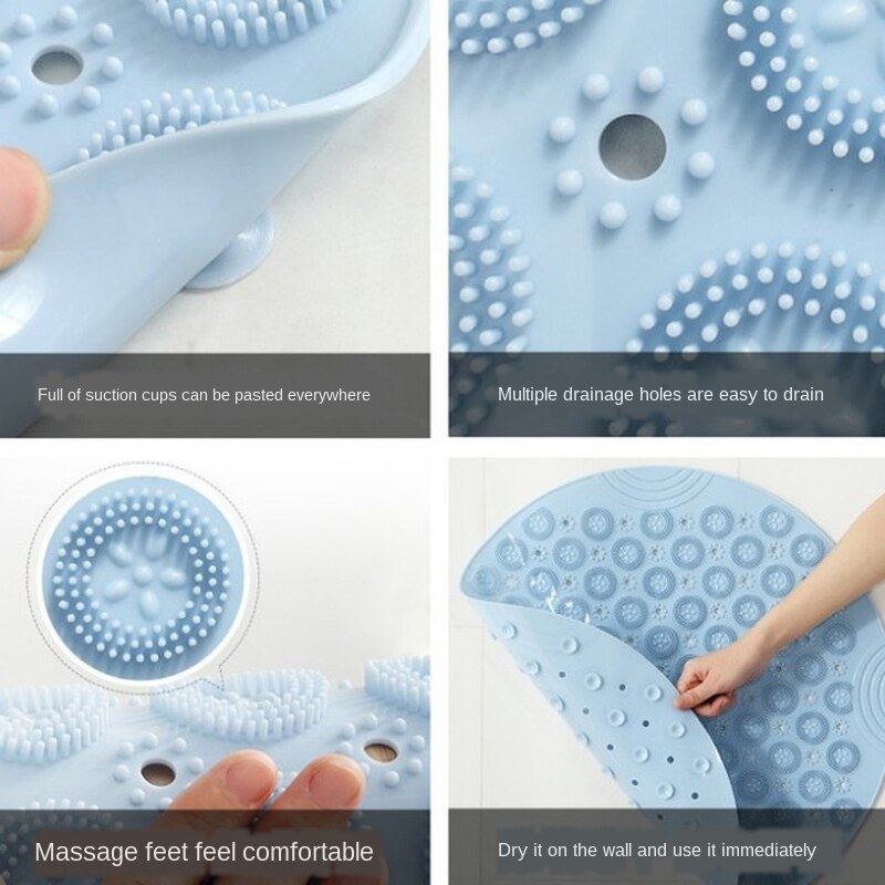 Tapis de bain rond antidérapant en PVC, en Silicone, pour douche, brosse pour les pieds, pointe de peau morte, perles, accessoires de bain
