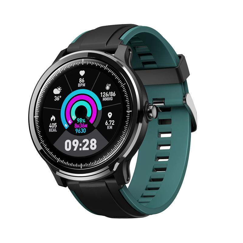 SN80 Smart Watch IP68 Waterdichte Full Touch Smart Watch Hartslag Display Bloeddruk Fitness Track Sport: Black green