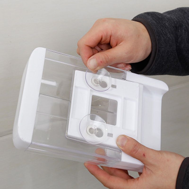 1000ml Bathroom Soap Dispenser Double Slot Wall Mounted Adhesive Shampoo Container Clear Liquid Lotion Storage X4YD