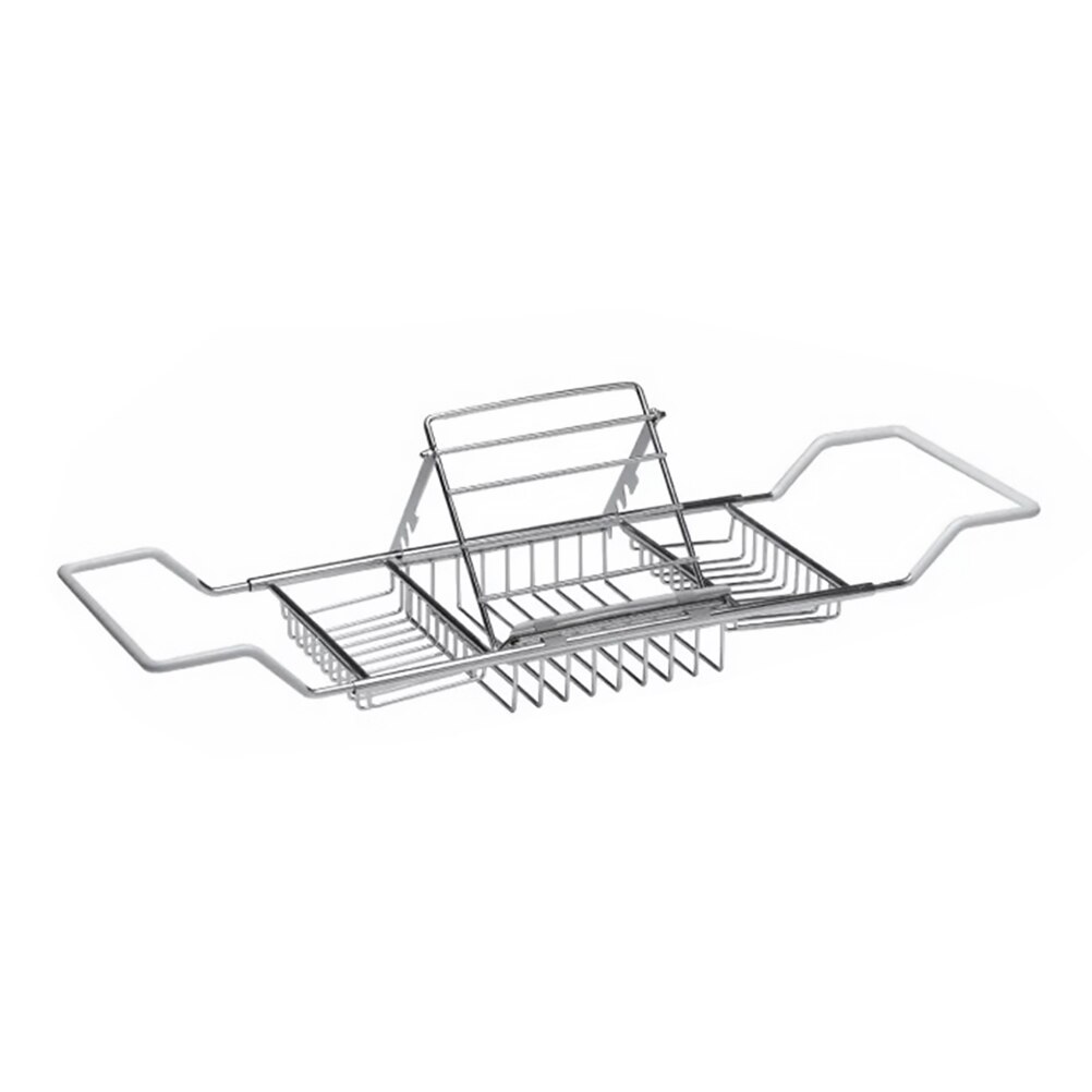 Telescopic Bathtub Rack Stainless Steel Bath Basin Rack Bathroom Bathtub Tray: Default Title