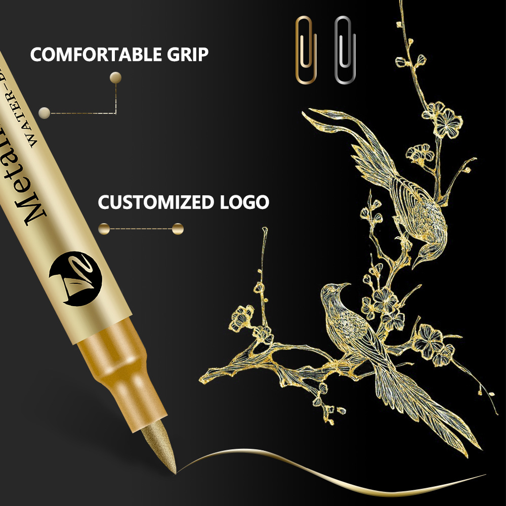 1/2/6/12 Stuks Art Markers Goud/Sliver 1-4MM Pen Tip Hervulbare Inkt Waterdicht voor Schilderen Wielnaaf Kleur Reparatie Schoolbenodigdheden