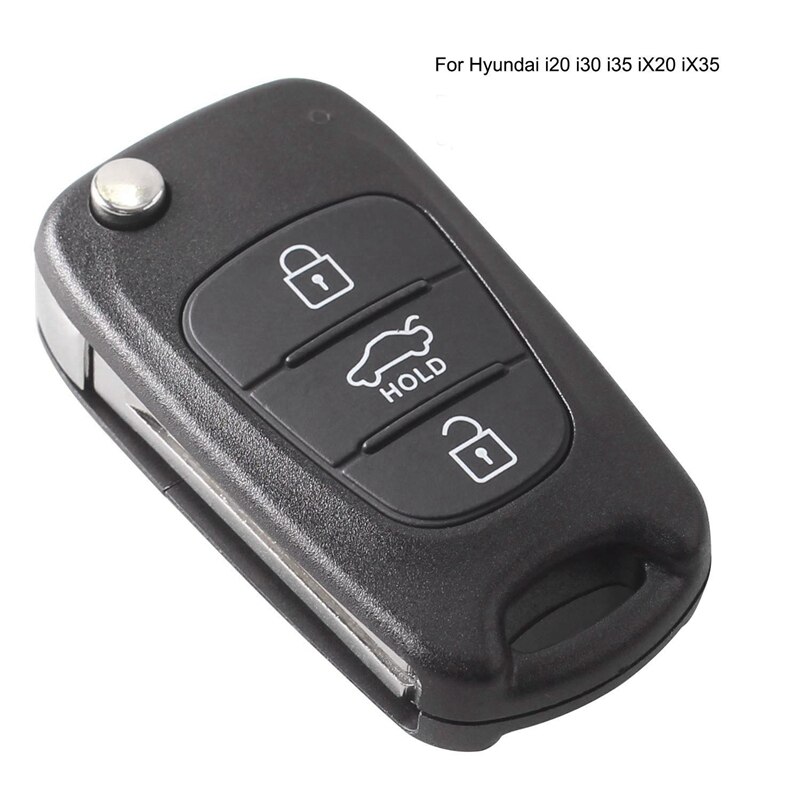 3 Knoppen Flip Folding Remote Key Shell Case Voor Hyundai I20 I30 I35 IX20 IX35