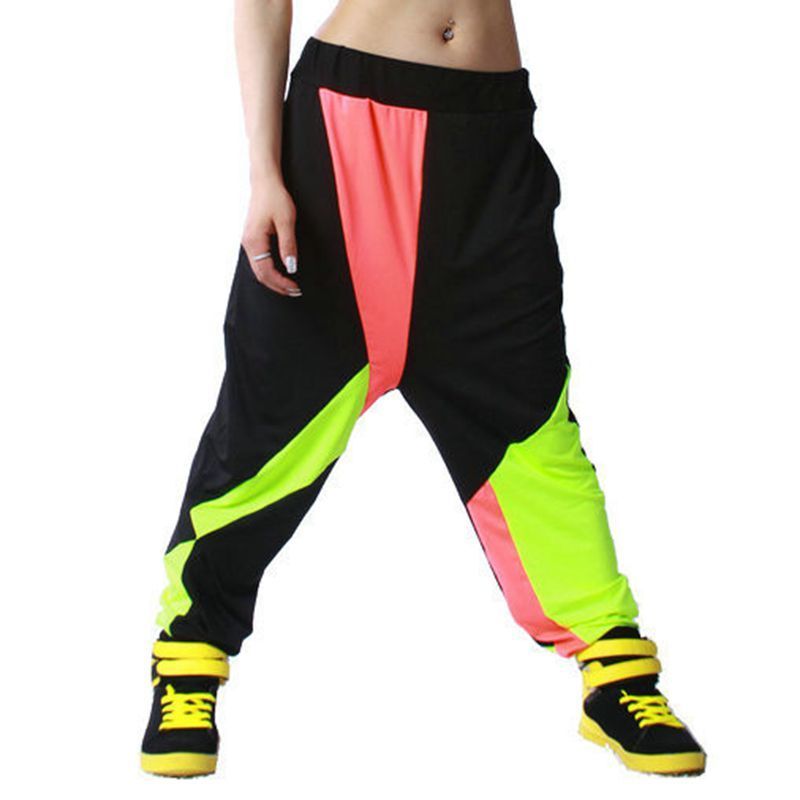freundlicher Erwachsene Frühling Sommer Jogginghose Kostümich tragen dünne Bunte Patchwork Getäfelten Jazz hosen Harem Hüfte hüpfen tanzen Hosen