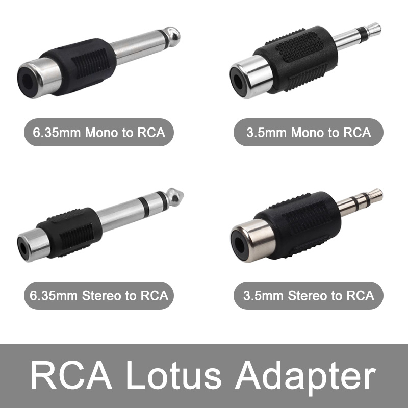 5pz 6.35mm/3.5mm Spina stereo/mono Maschio A RCA loto Femmina consonante Jack Adattatore del Connettore Cuffia Trasferimento Audio