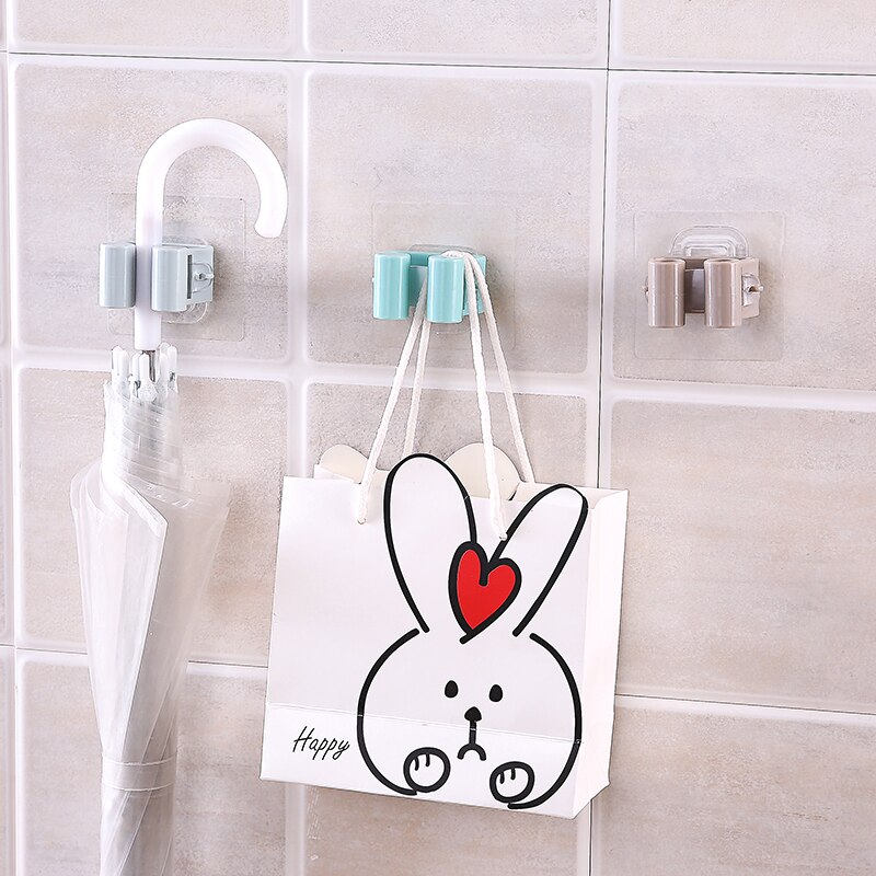 Support de balai à franges mural, 1 pièces, support de suspension, pour la cuisine, la salle de bain, rangement de balai, crochet sans couture, outils de cuisine, accessoires pour la maison