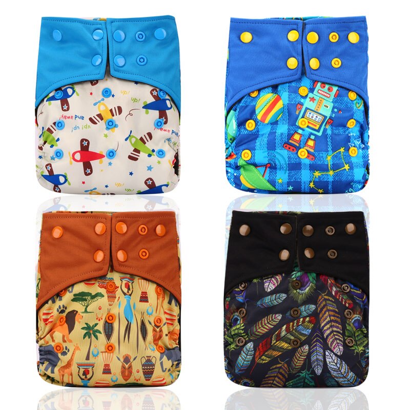 Pororo Baby Herbruikbare Doek Luier Bamboe Houtskool 4 Stuks, Wasbare Luier Luiers Met Kleur Tab Houtskool Inserts: set 4