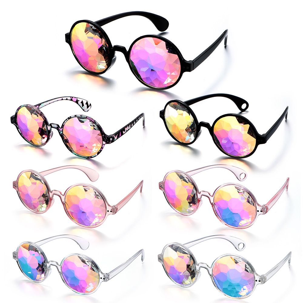 Kaleidoscope Glasses Rainbow Prism Diffraction Crystal Lenses Sunglasses Festivals Eyewear for Party Night Club Costume